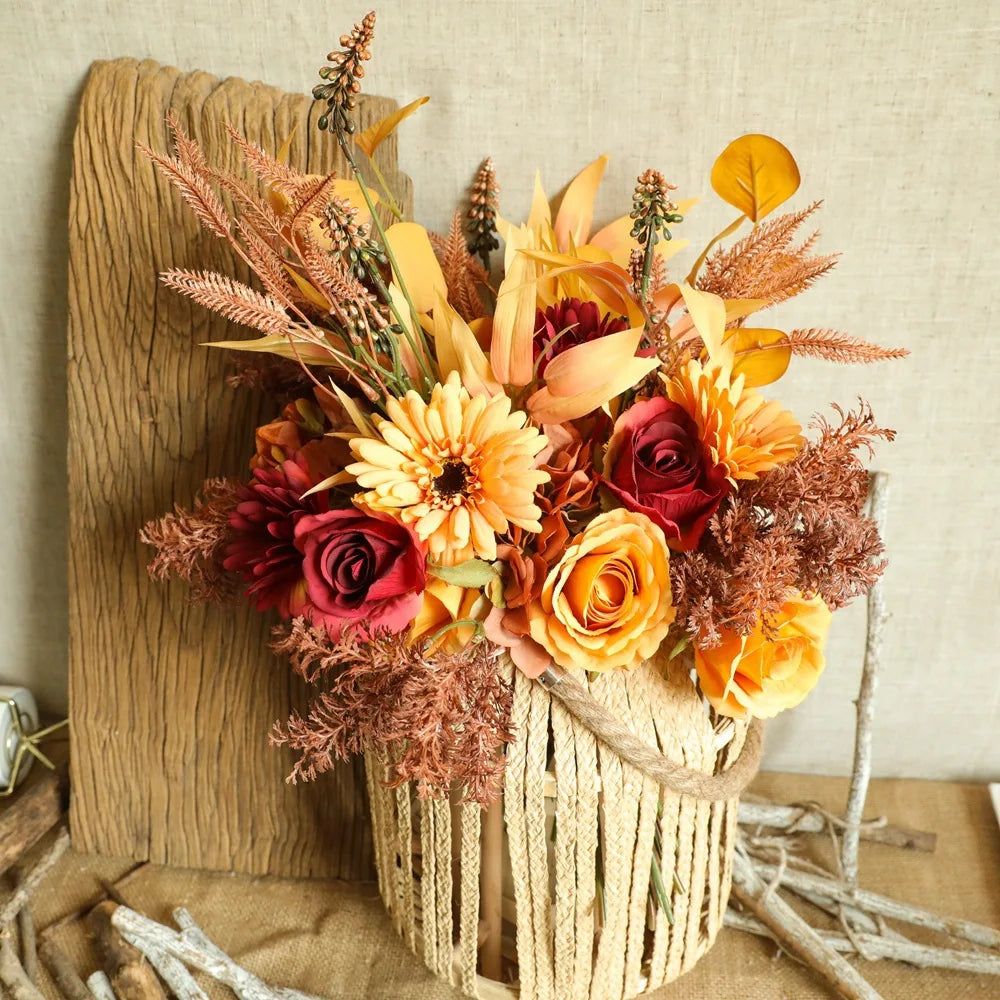 Bright Autumn Bouquet of Artificial Flowers