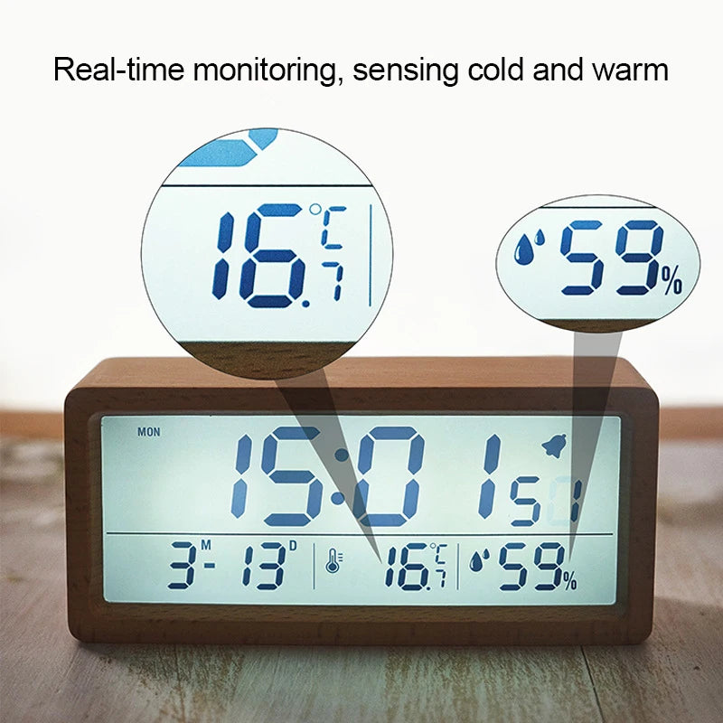 Chic Wooden Digital Alarm Clock