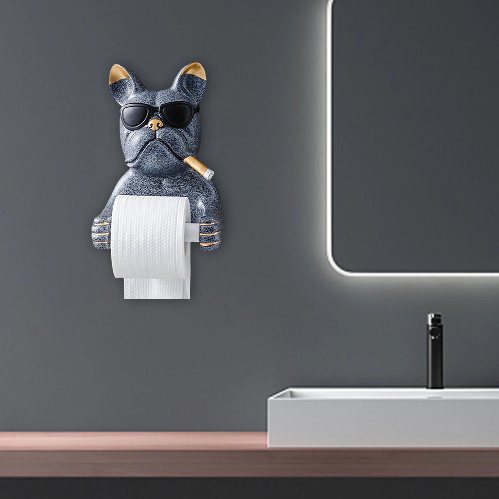 Cartoon Dog Sculpture Toilet Paper Holder