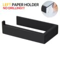 Black Stainless Steel Self-Adhesive Towel & Paper Holder