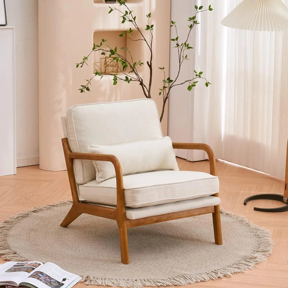 Modern Upholstered Chair with Pillow