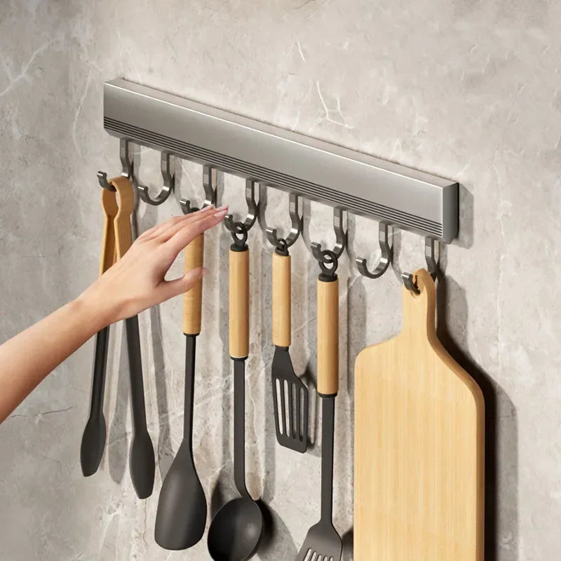 Versatile Wall Mounted Hooks Rack