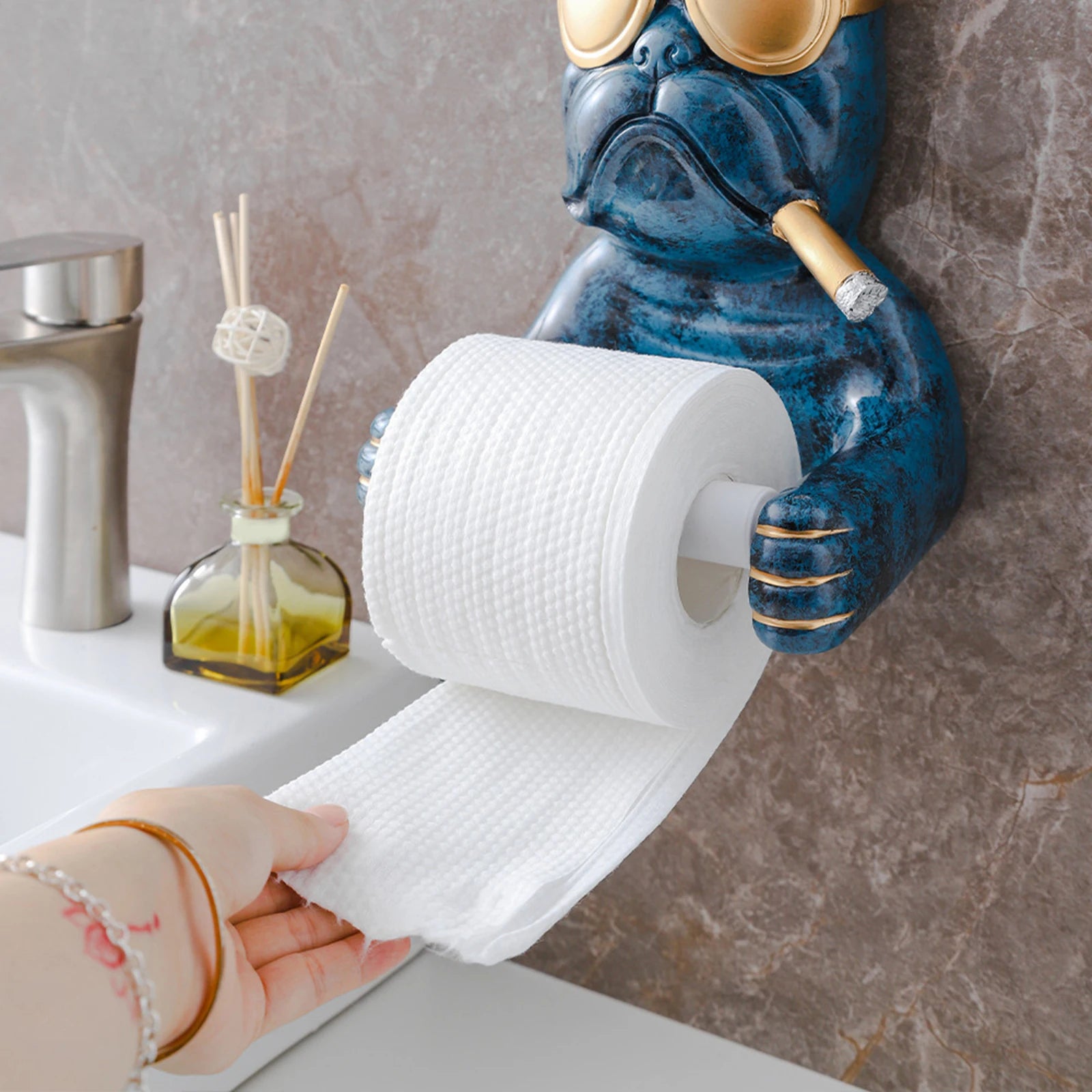 Cartoon Dog Sculpture Toilet Paper Holder