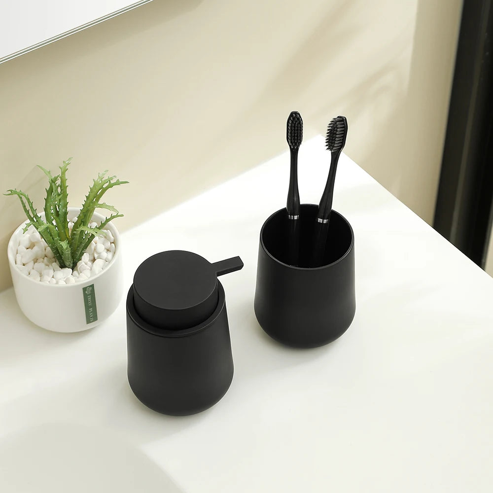 Elegant Matte Black Bathroom Accessory Set