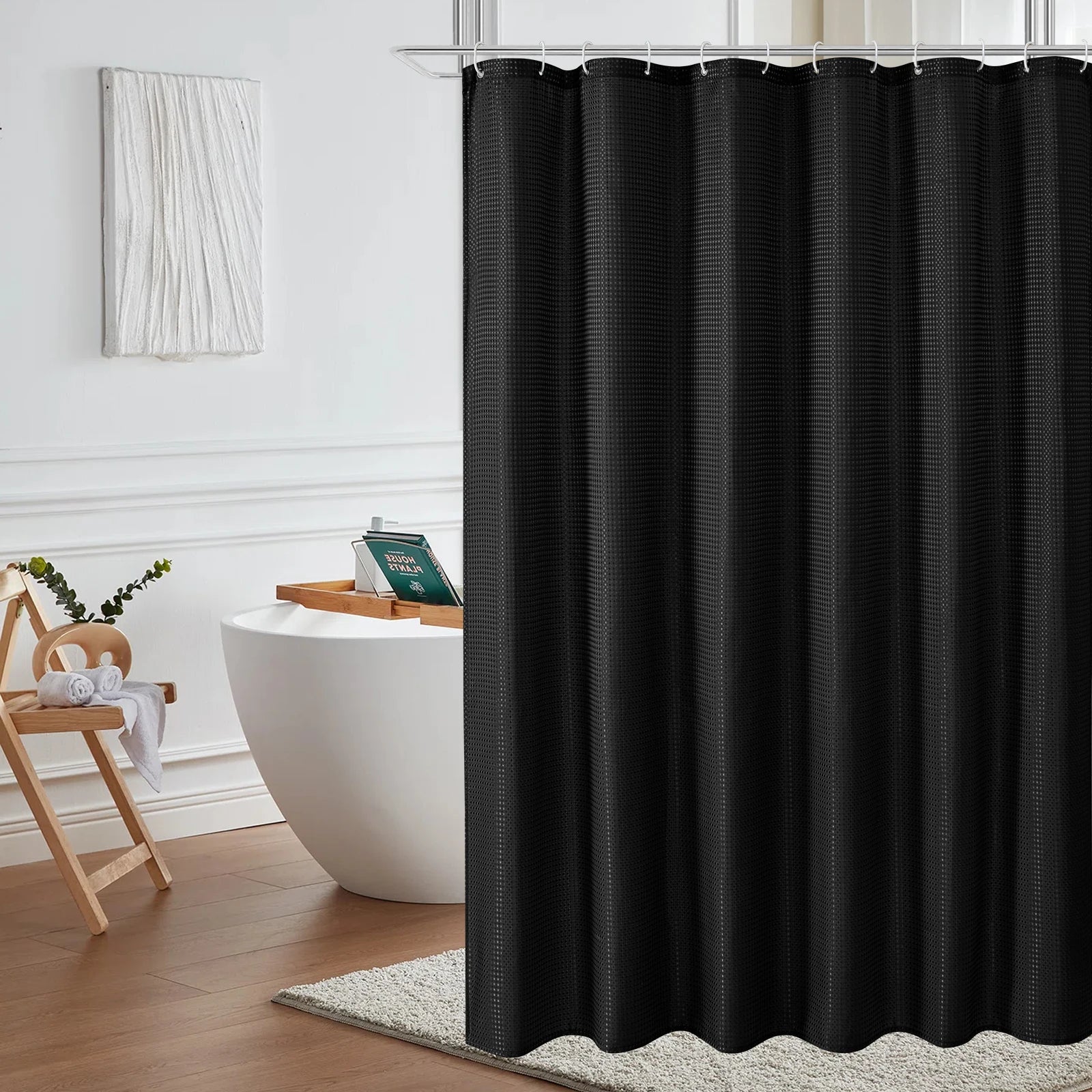 Classic Waffle Waterproof Shower Curtain