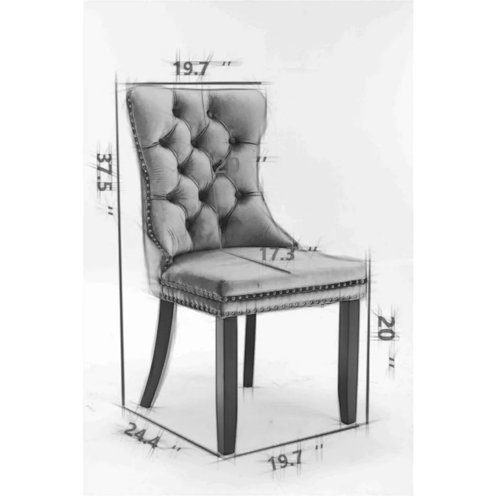 Luxurious Dining Chairs with Button Tufted Back