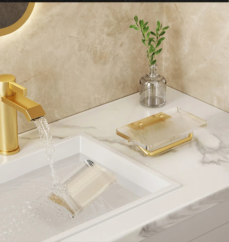 Golden Toilet Paper Holder with Shelf