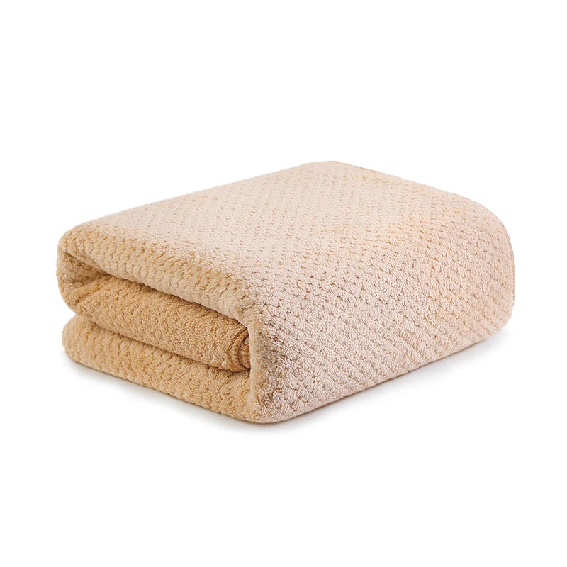 Beige Quick-Dry Microfiber Bath Towel