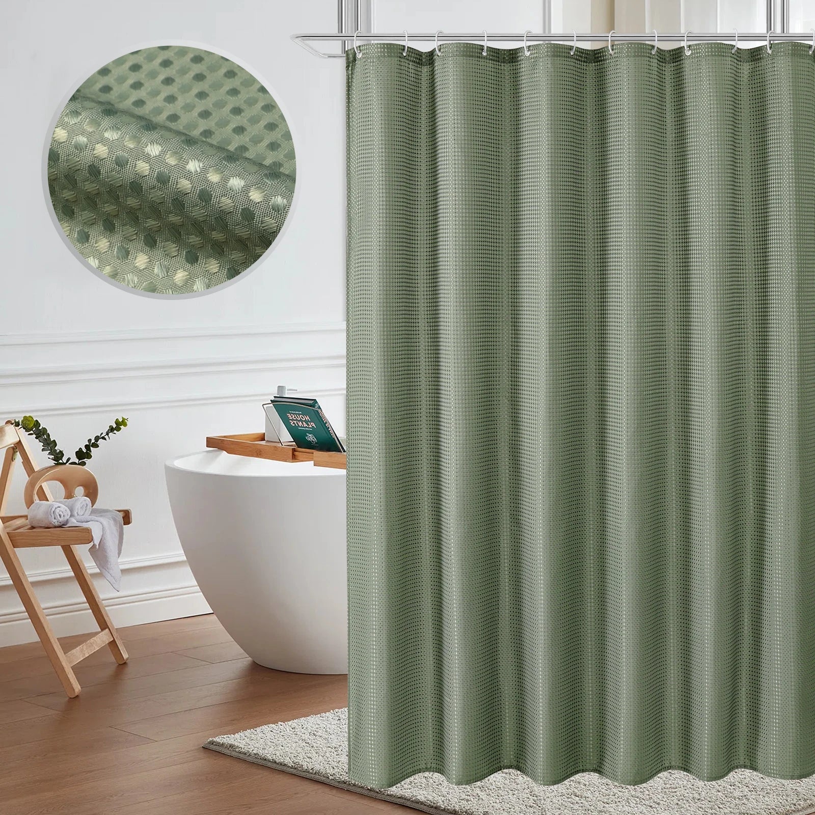 Waffle Waterproof Shower Curtain