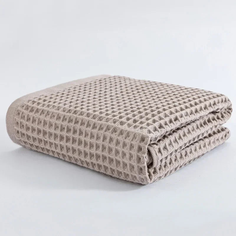 Brown Cotton Honeycomb Mesh Bath Towel