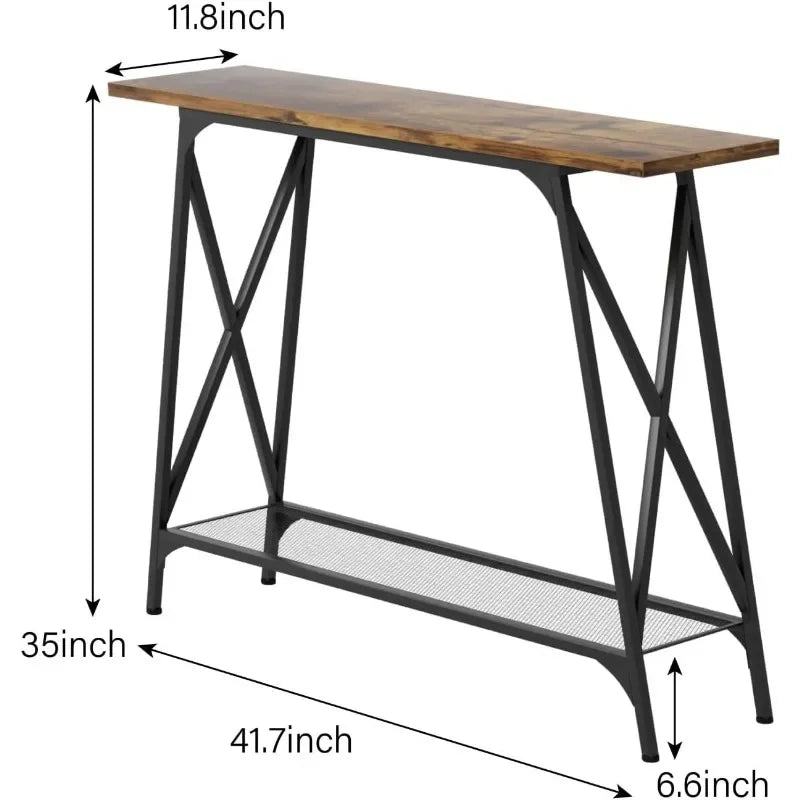 Stylish Console Table with Shelves