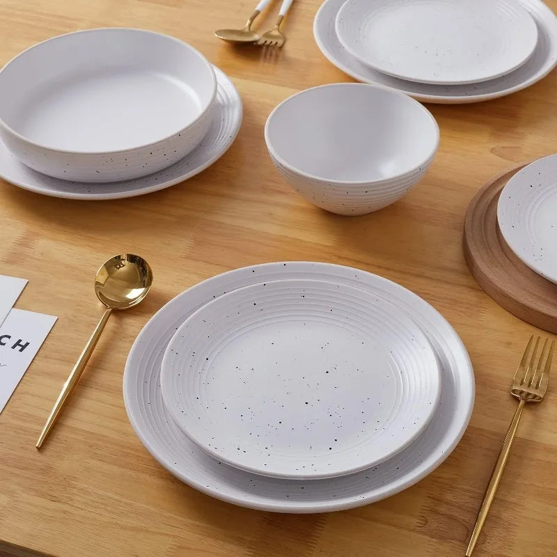 Stylish 16-Piece Round Plates Set