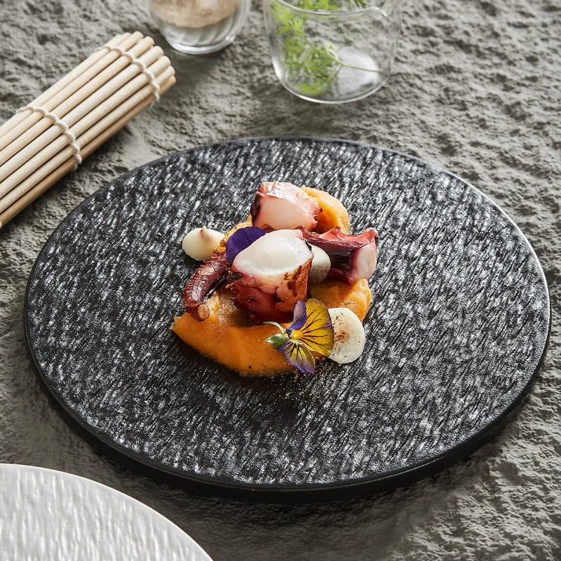 Thick Matte Stoneware Dinner Plates Set - 6PCS