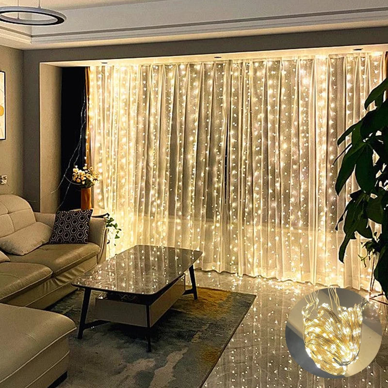 LED Christmas Window Curtain