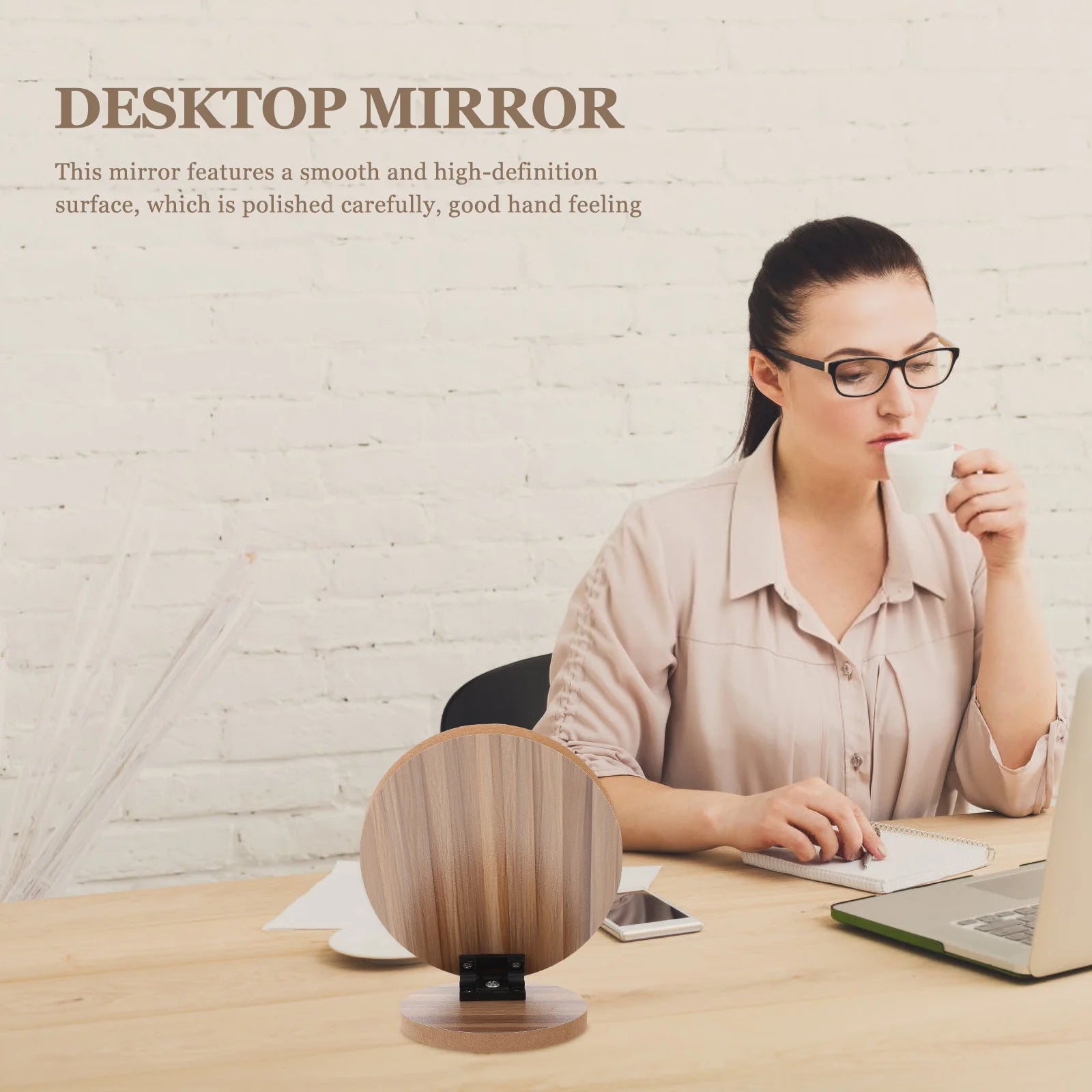 Elegant Wooden Makeup Mirror with Magnification