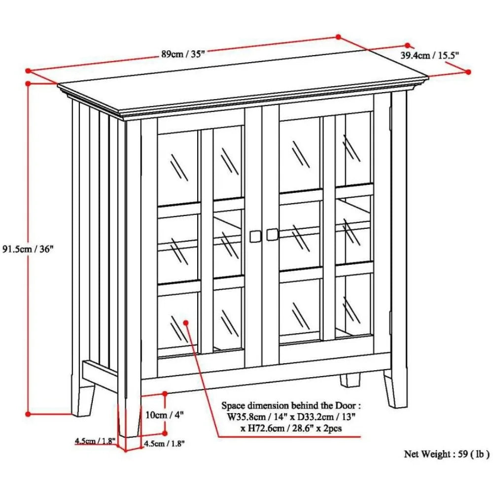 Brunette Brown Acadian Storage Cabinet