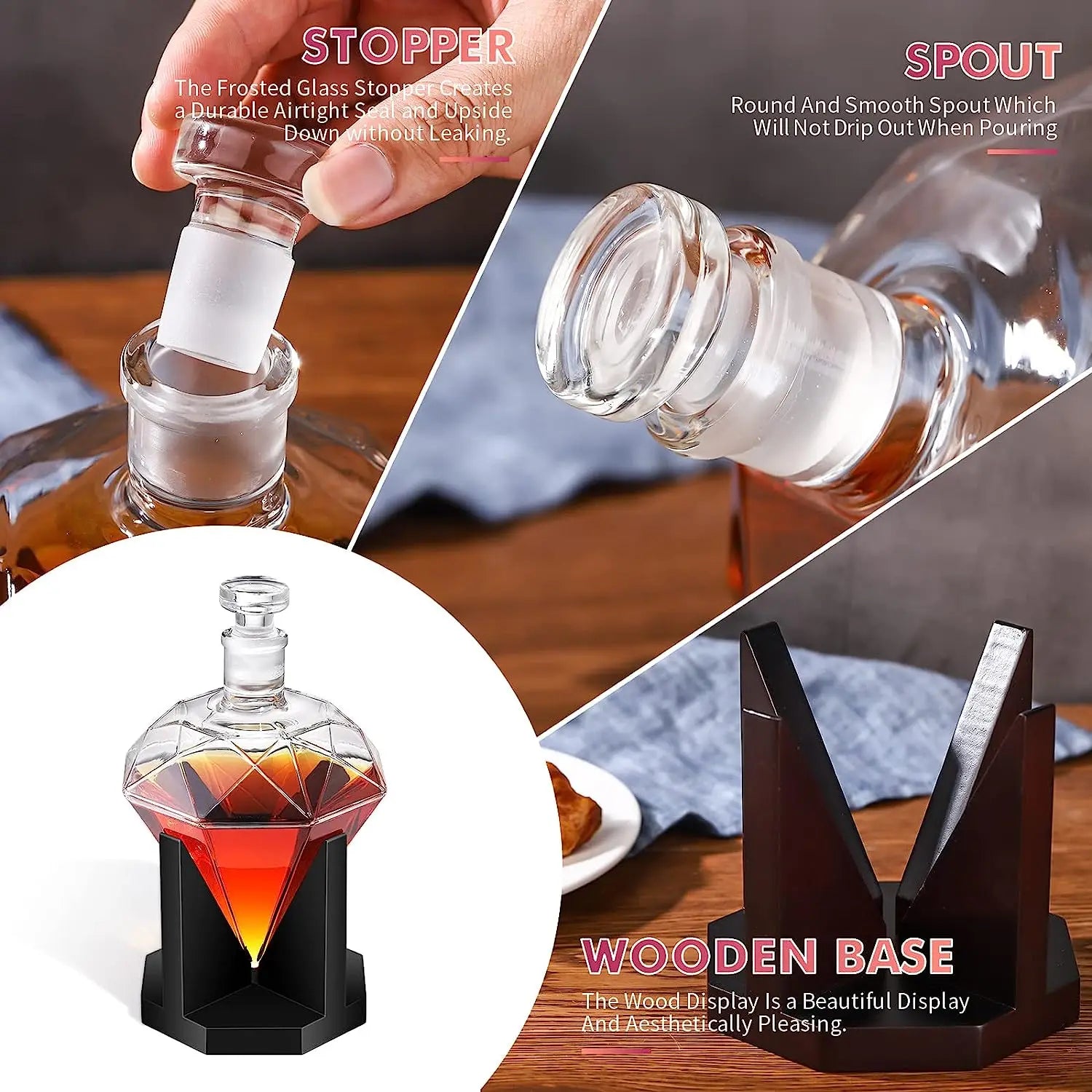 Luxury Diamond-Shaped Whiskey Decanter