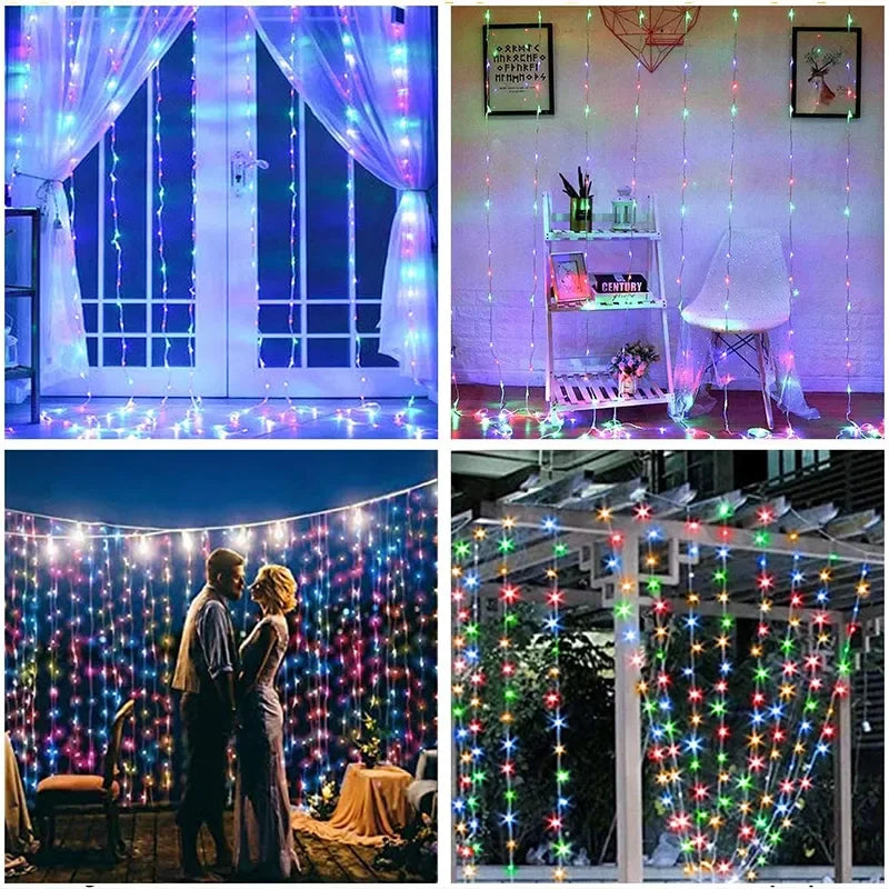 Magical 3M LED Curtain Fairy Lights - 8 Modes with Remote Control