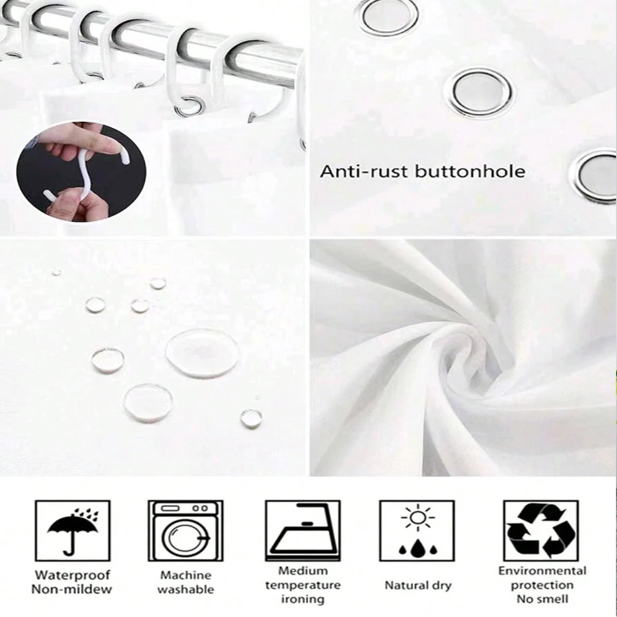 Modern Style Waterproof Polyester Shower Curtain