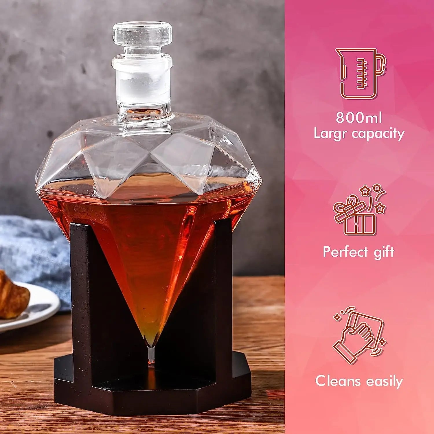 Luxury Diamond-Shaped Whiskey Decanter