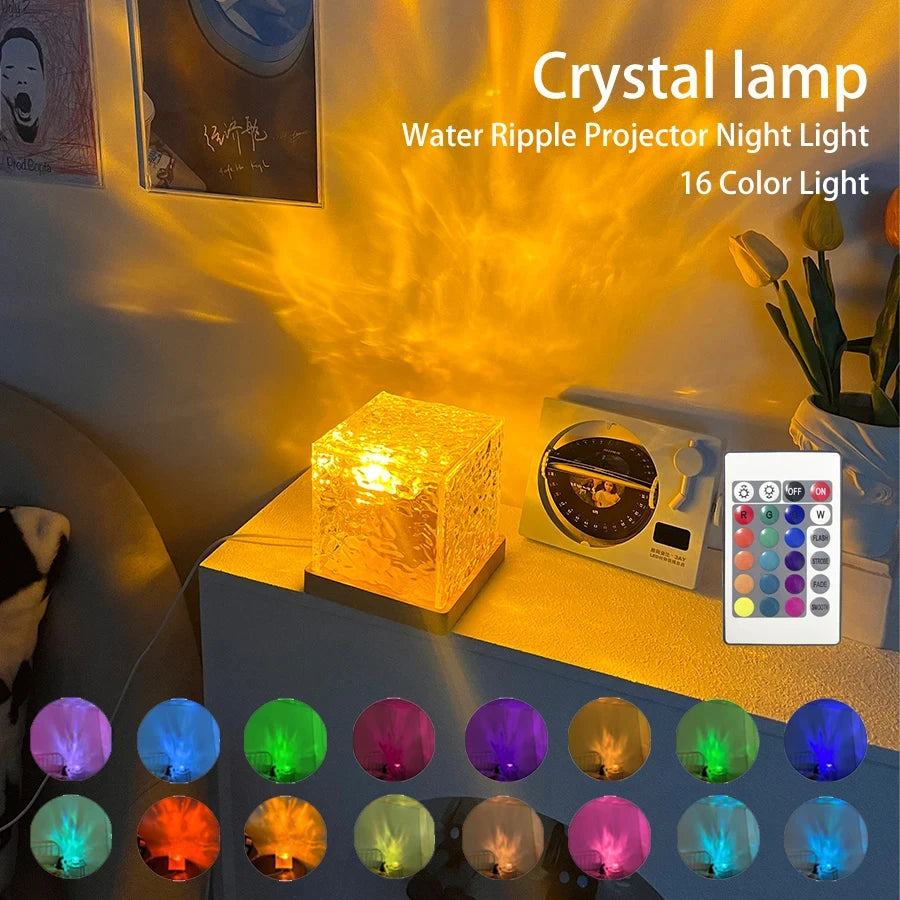 Modern Flame Crystal LED Lamp