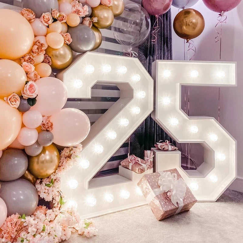 Majestic LED Birthday Number Light - Perfect for Every Celebration