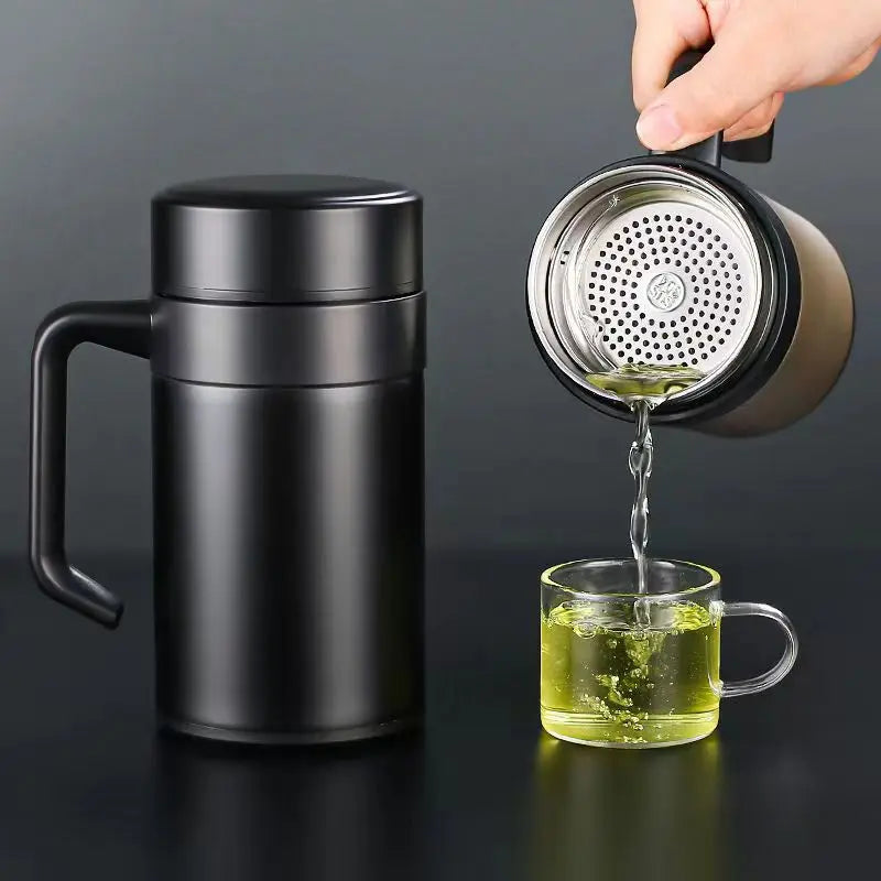 400ML Stainless Steel Thermos Bottle For Men Thermal Water Cup With Handle Thermos For Water Tea Coffee Mug For Office Man Gift