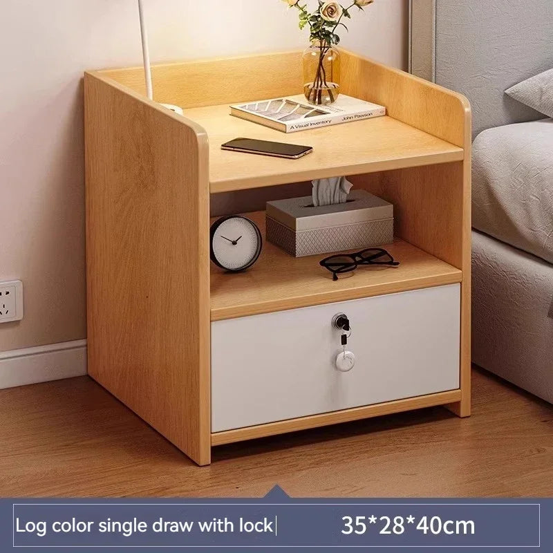 Minimalist Bedside Table with Lock