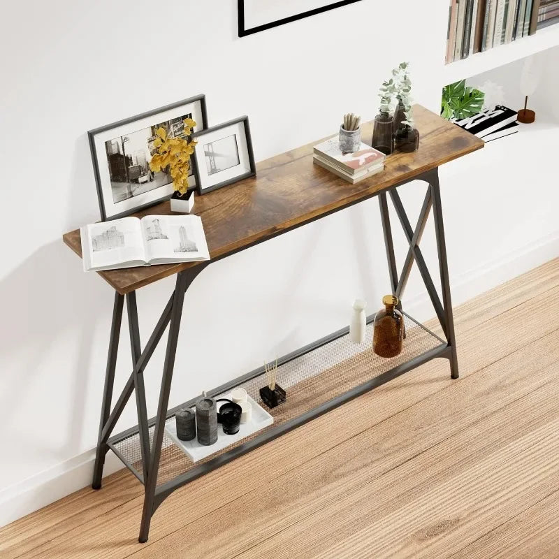 Stylish Console Table with Shelves