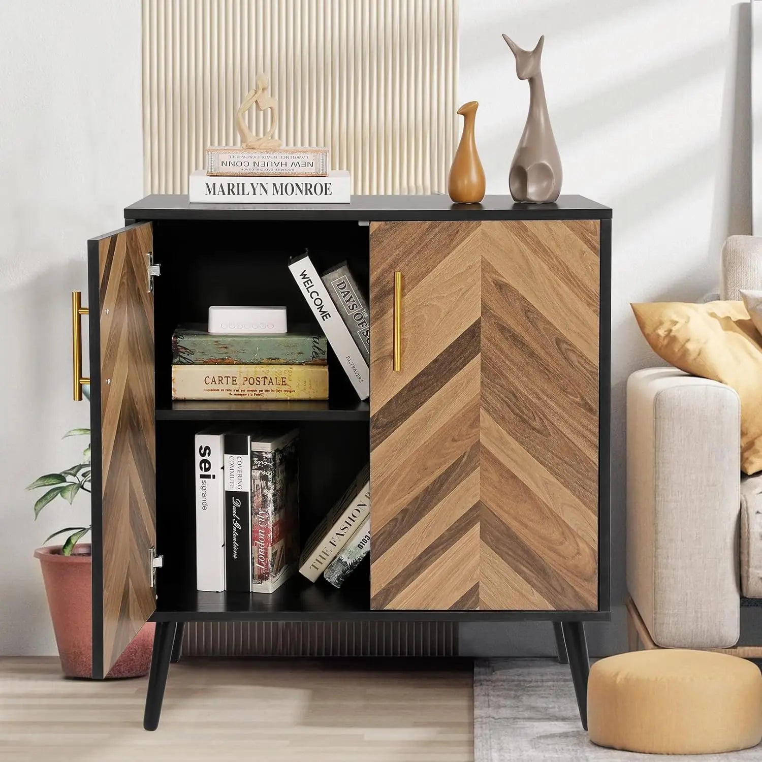 Modern Accent Storage Cabinet with 2 Doors