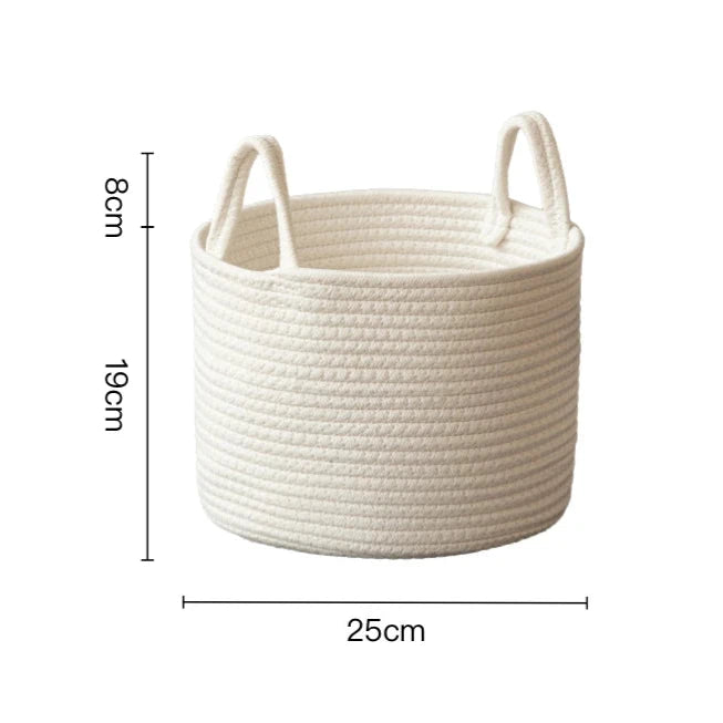 Minimalist Rope Woven Basket for Storage Sundries