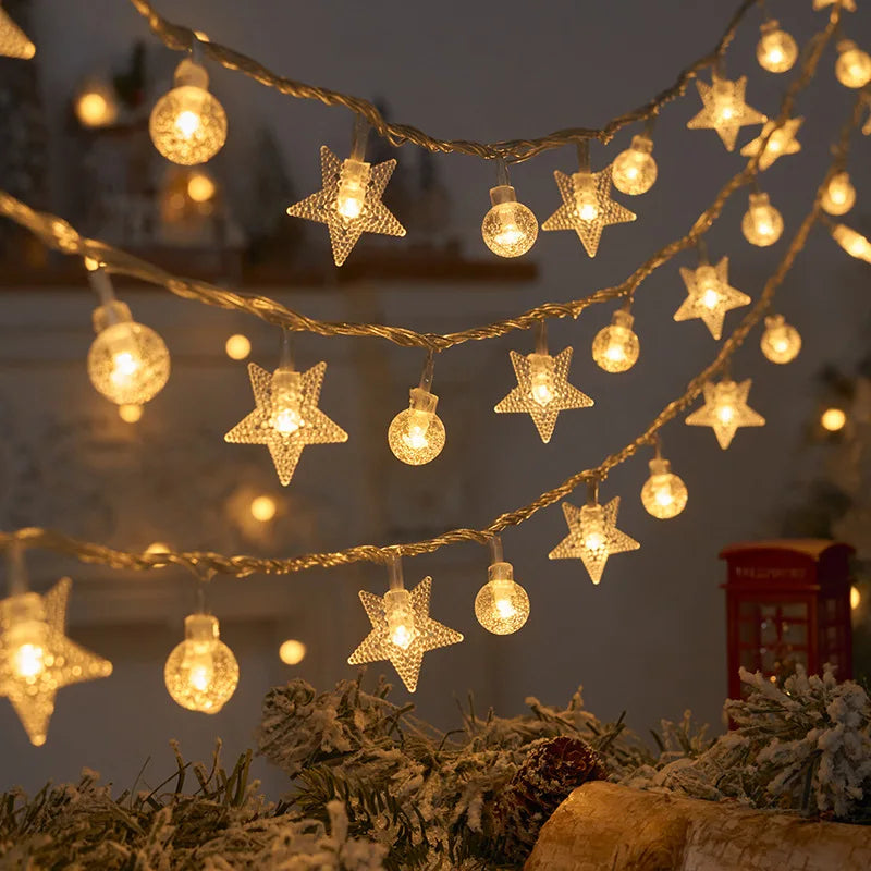 Pre-Lit Christmas Garland – Illuminated Xmas Tree Garland for Home Decor