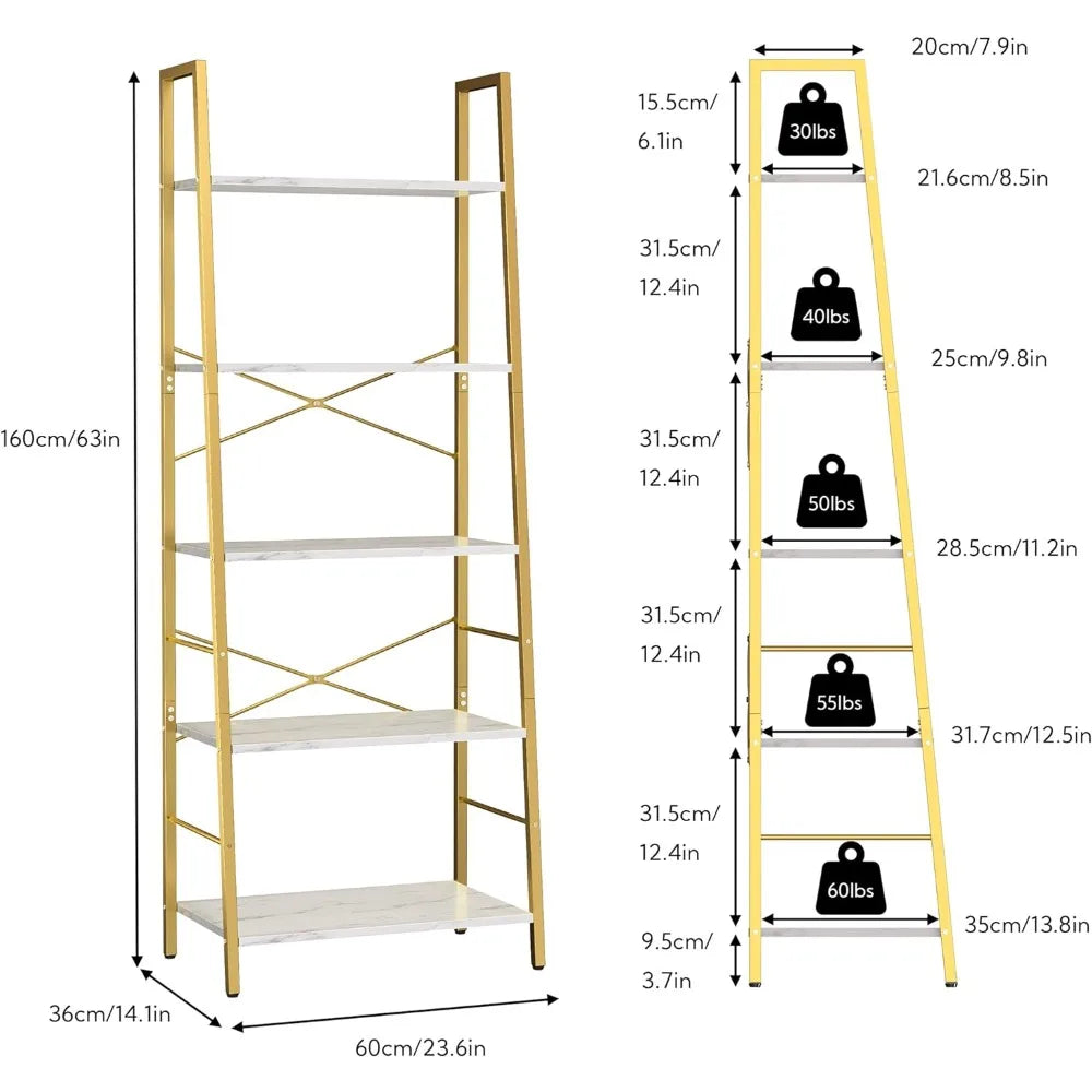 Minimalist 5-Tier Bookshelf