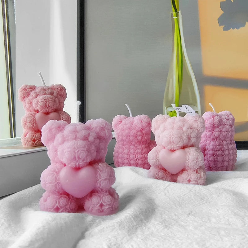 Bright Bear-Shaped Candles for Home Decoration