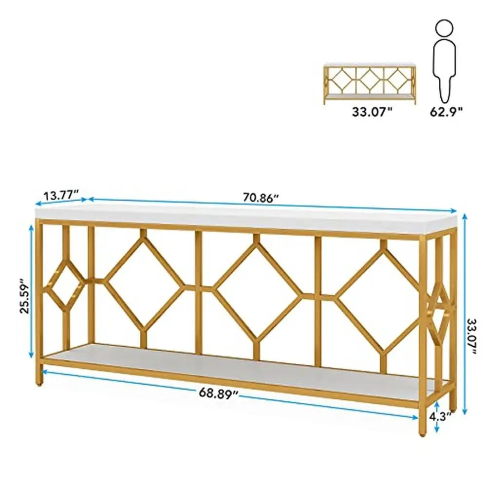 Elegant Console Table with Open Storage Shelf