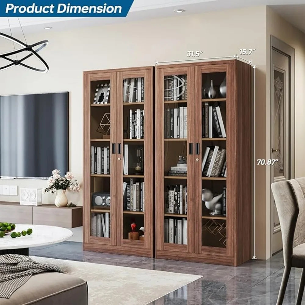 Wood Elegant Lockable Display Cabinet