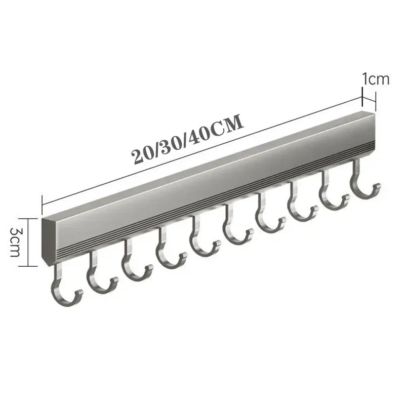 Versatile Wall Mounted Hooks Rack