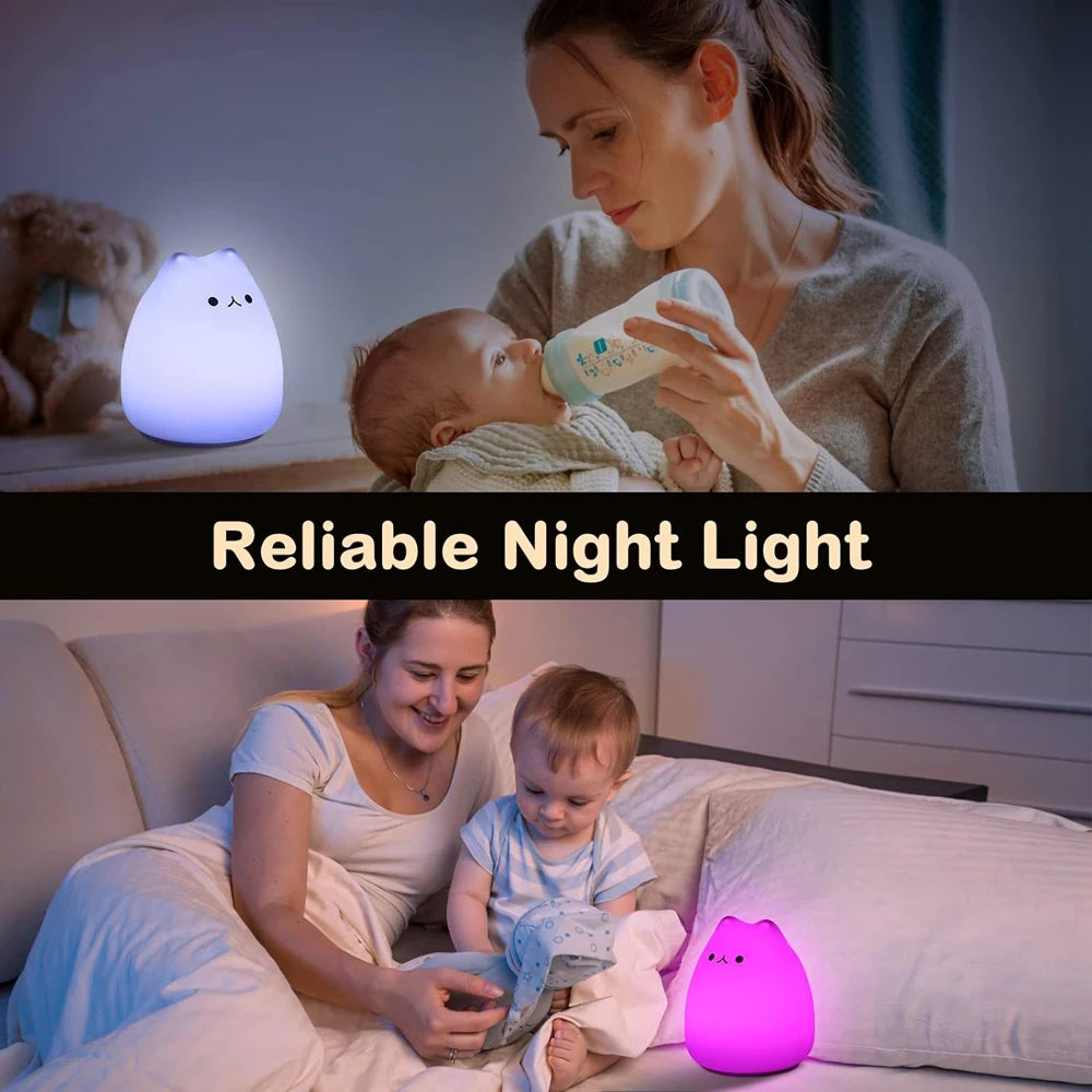 Portable Multicolor LED Cat Night Light