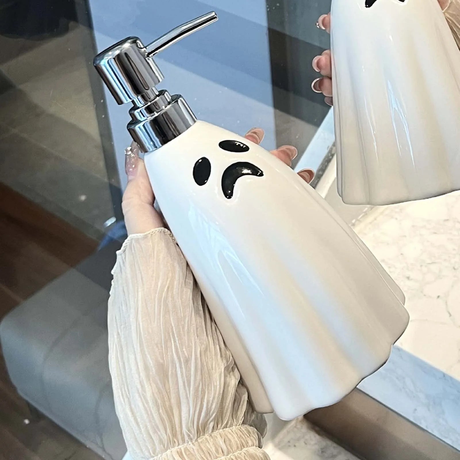 Spooky Ghost Ceramic Soap Dispenser