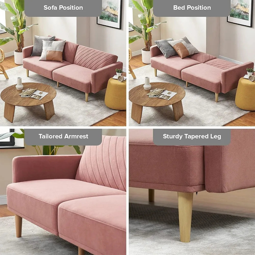 Modern Sofa with Chevron Tufting – Versatile 3-Seater Couch