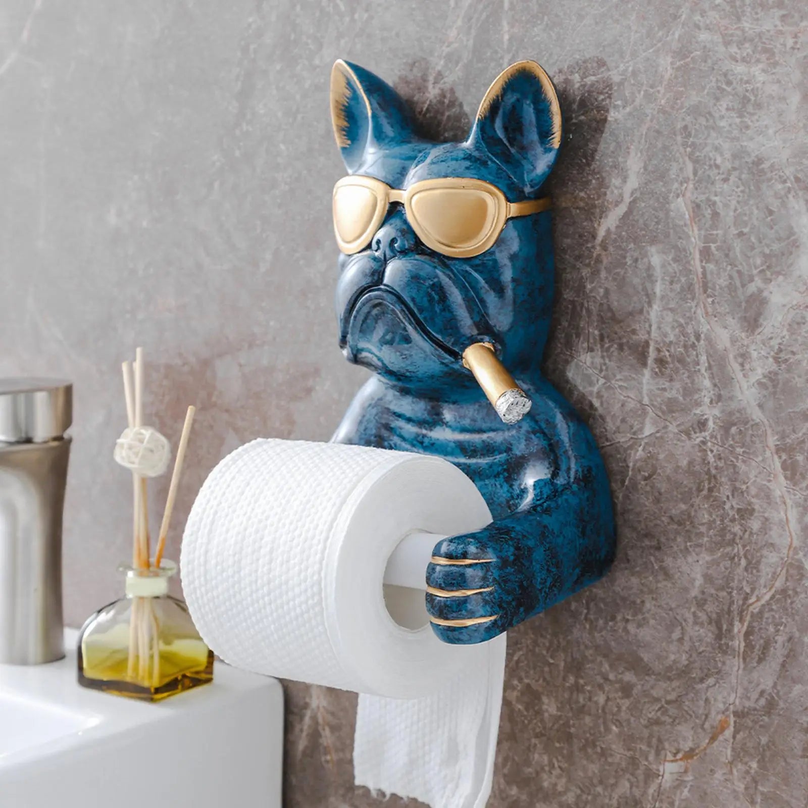 Cartoon Dog Sculpture Toilet Paper Holder