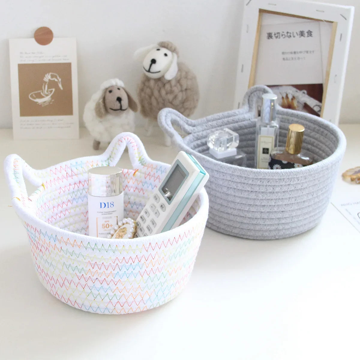 Cozy Storage Baskets Cat Form for Sundries