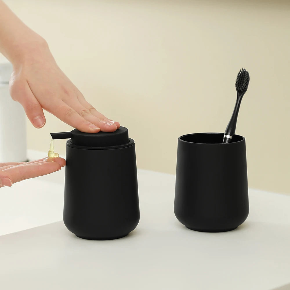 Elegant Matte Black Bathroom Accessory Set