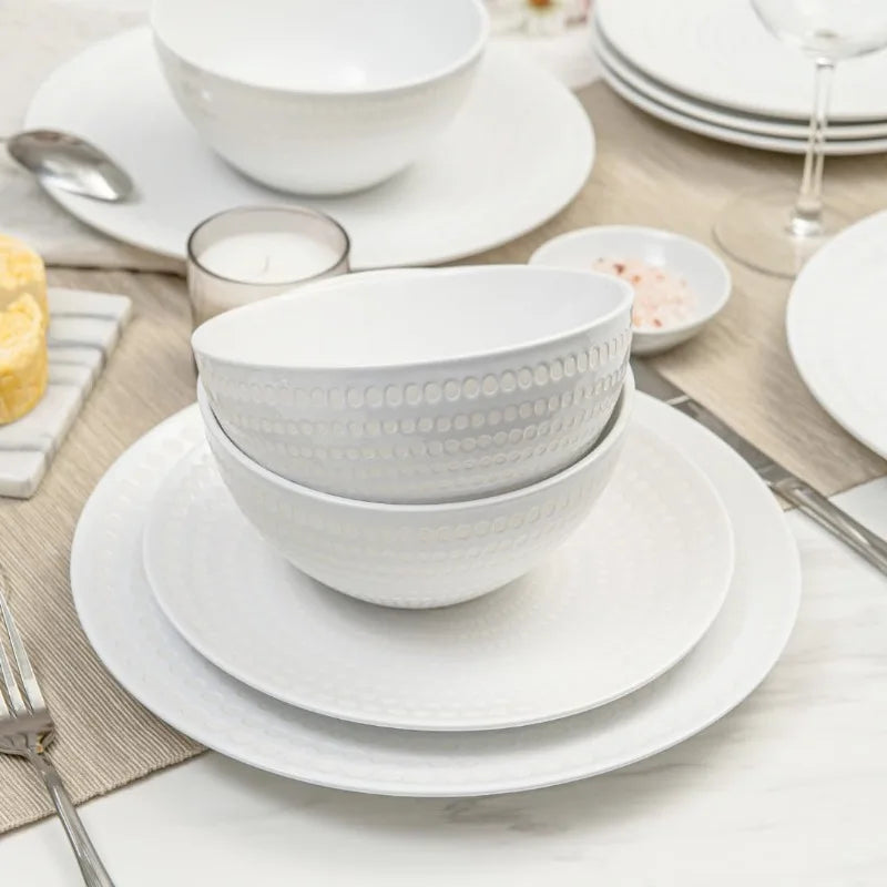 Elegant 12-Piece Ceramic Dinnerware Set