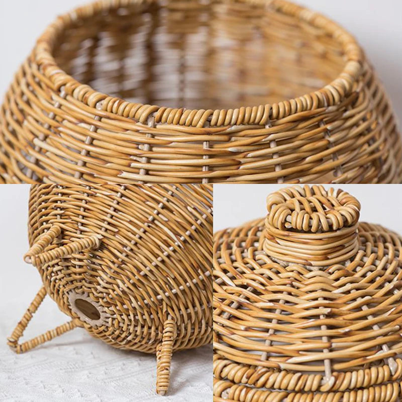 Stylish Wicker Storage Basket with Lid