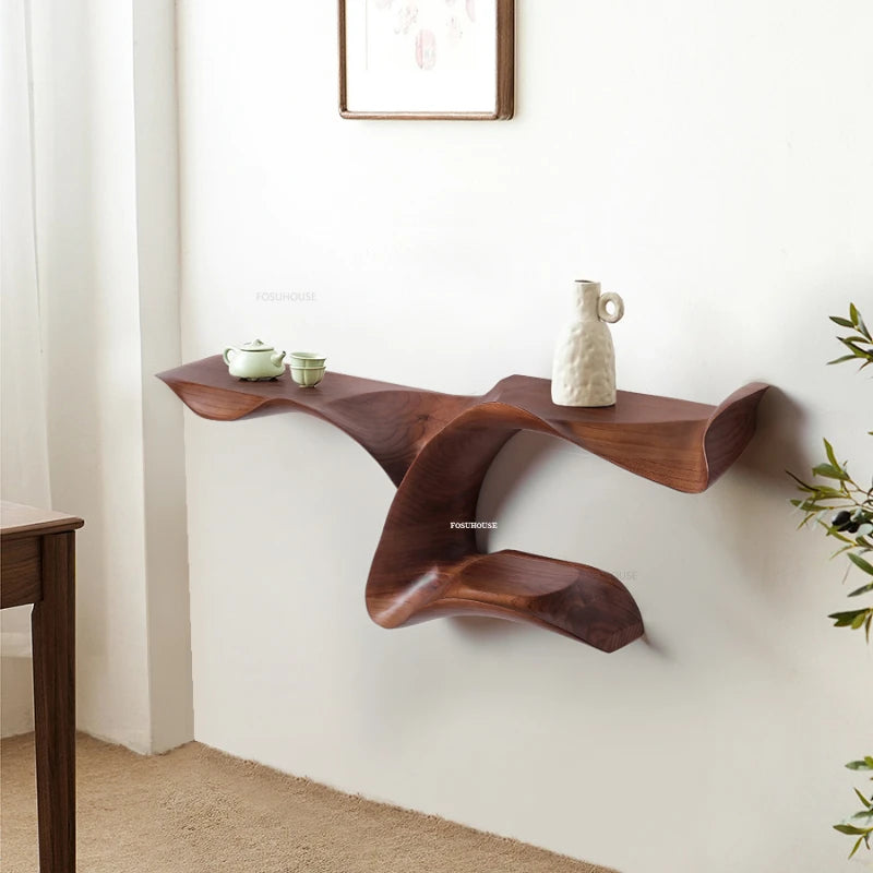 Modern Wall Hanging Wood Console Table