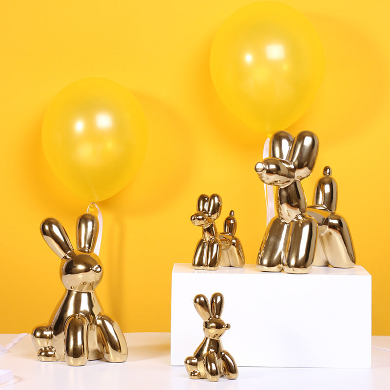 Modern Abstract Ornaments Gold Balloon Animal Decorations