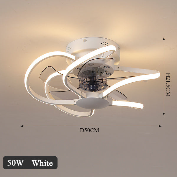 Nordic Fan Lamp Remote Control LED Light for Living Room