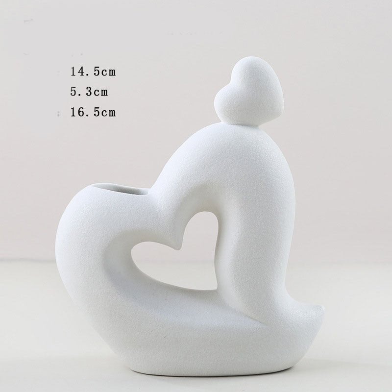 Abstract Ceramic Character Vase - Multifunctional Matte Sculpture for Home and Office Decor - Max&Mark Home Decor
