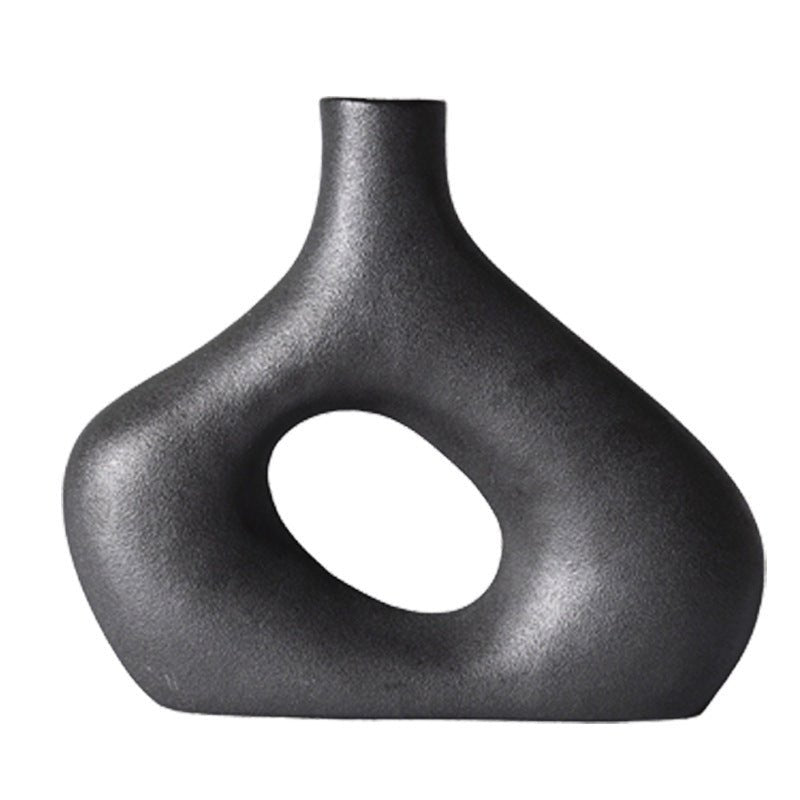 Abstract Design Unglazed Ceramic Vase with Matte Stoneware Texture - Max&Mark Home Decor